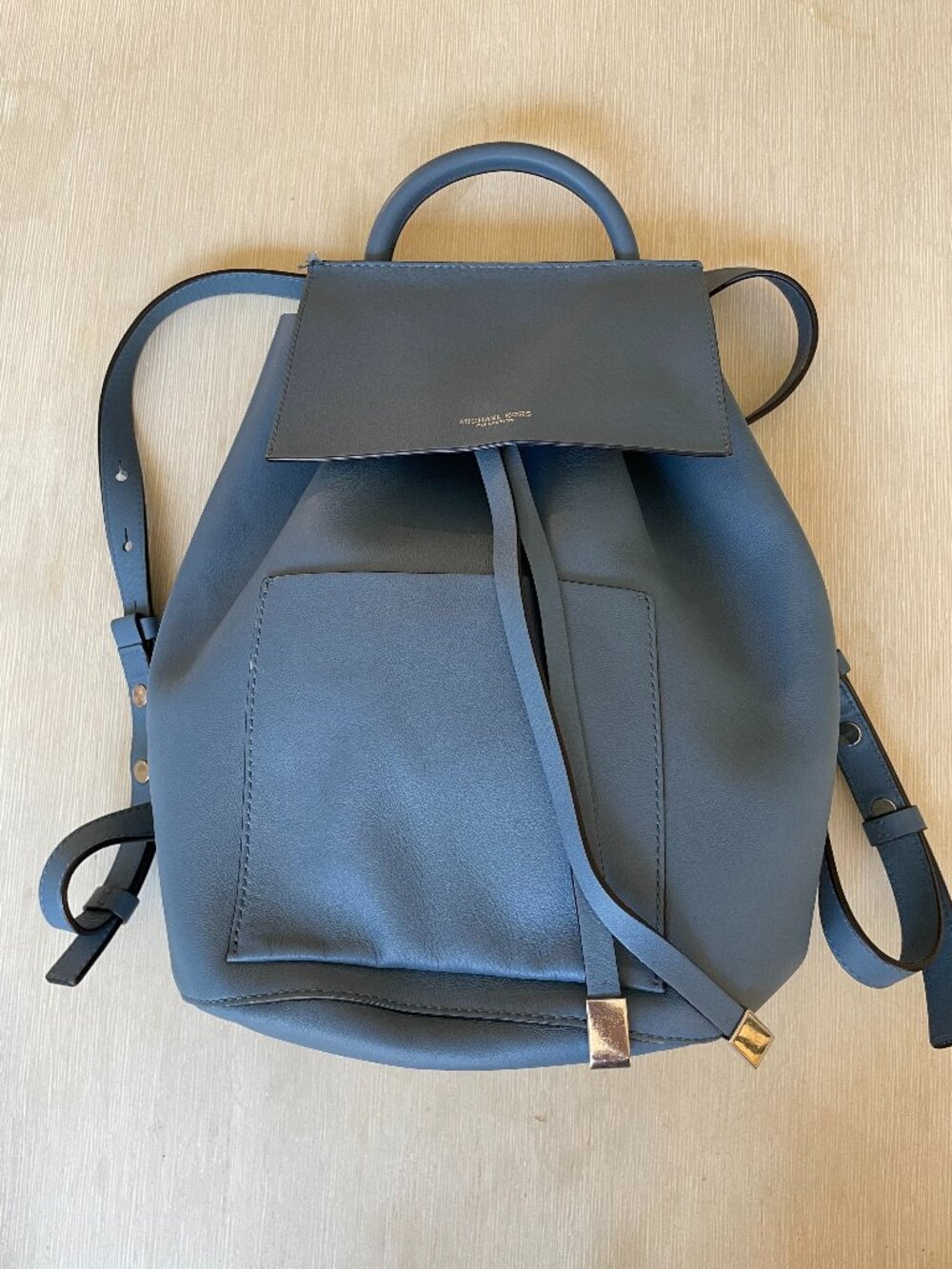Michael Kors blue leather backpack